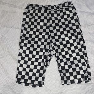 checkered biker shorts